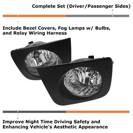 iJDMTOY OEM-Spec Clear Lens Fog Light Kit with 15-SMD Super Bright Xenon White LED Replacement Bulbs, Relay Wiring On/Off Switch, Compatible with Toyota 2006-2009 4Runner