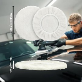 4er Set Lammwoll-Polierhauben für Einhell Akku-Autopoliermaschinen CE-CB 18/254 Li, CC-PO 90, Poliermaschine akku für Einhell, für 220mm-250mm Polieraufsatz