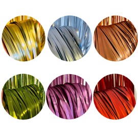 Partynow! Pack of 2 Tinsel Curtains - Fringe Curtain Background as Decoration for Birthday Party 2 x 1 m Foil Fringe in Gold Silver Red Purple Rose Gold Green (Purple)