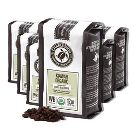 Charleston Coffee Roasters | Specialty Organic Whole Bean Bag | Hand Picked, Premium Slow Roast | Kiawah (12oz, 6 pack)