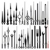 ZZHXSM 14-Piece Black Clock Hand Set, Silent Movement, Aluminum Replacement