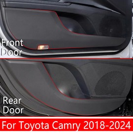 LUNQIN Toyota Camry Accessories Car Door Anti Kick Pad 2018 2019 2020 2021 2022 2023 2024 2025 Protector Mat Dirty Collision Stickers Interior