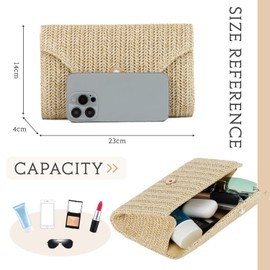 Oweisong Straw Clutch Purses for Women Summer Pearl Evening Bag Small Beach Woven Purse and Handbags 2025