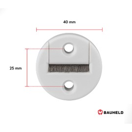 BAUHELD® Roller Shutter Belt Guide Surface-Mounted [Pack of 5] – Maxi Belt Guide with Brush Seal [Made in Germany] – Suitable for Roller Shutter Belt 23 mm [Round] – Two Piece with Hole Spacing 25 mm