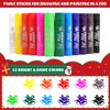 TBC The Best Crafts Paint Sticks,12 Classic Colors, Washable, Non-toxic,