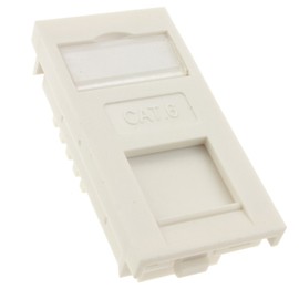 CAT6 Low Profile RJ45 Module Keystone with Name Plate in White