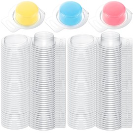 Wesiti 100 Pcs Wax Melt Molds Clear Empty Plastic Wax Melt Clamshells Container Molds PET Single Cube 1 oz Candle Molds for DIY Chocolates Wax Melt Wickless Candles Soap Making(Round, Round)