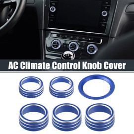 X AUTOHAUX 6pcs Air Conditioner Knob Ring Covers Volume Knob Control Knob Start Stop Push Button for Honda Accord Sedan Sport EX EX-L 10th 2018-2021 Blue
