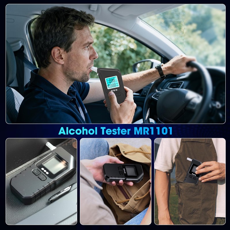 Breathalyser Dual Sensor with LCD Display, Breath Alcohol Tester, Alcohol