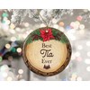 AcevedoDesign Best Tia Ever Ornament Ceramic, Tia Wood Slice Ornament,
