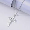 MEIDERBO Christian Fish Necklace 925 Sterling Silver Cross Jesus Fish