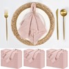 50 Pack Pink Cloth Napkins Cotton Linen Napkins Bulk 16