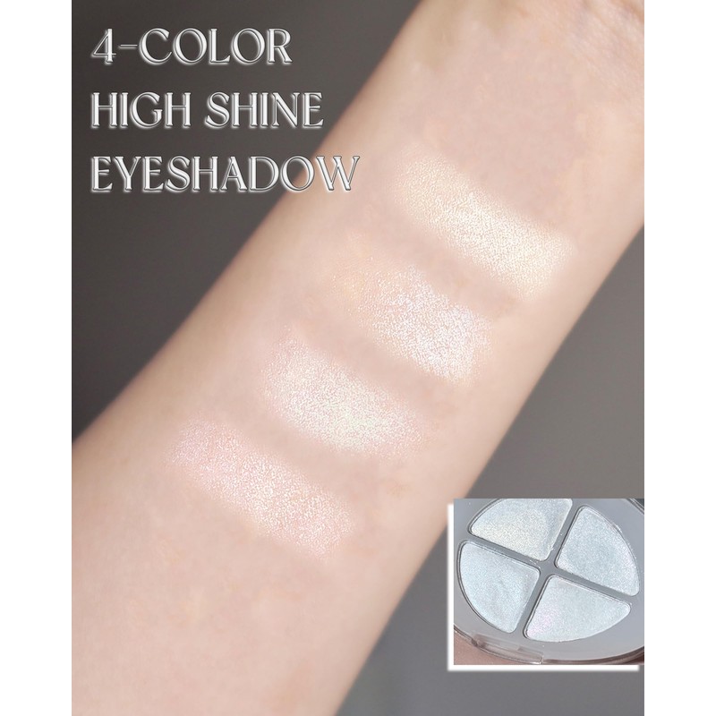 Multichrome Glitter Eyeshadow Palette, 4 Colours Chameleon Colour Shifting Metallic