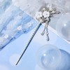 2 Pieces Rhinestone Pearl Flower Hair Stick Vintage Chinese Hair