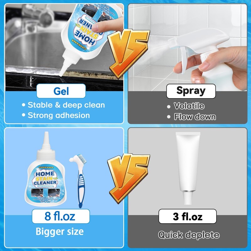 Mold Stain Cleaner Gel, 8 Fl oz Powerful Mold and