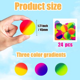 Jgalnim 24 Pcs 45mm Jumbo Bouncy Balls,Colorful Bouncy Balls,Large Rubber High Bouncing Balls,Bulk Bright Balls for Party Favors, Kids,Christamas Gifts,Class Rewards,School Prizes