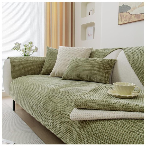 NUODWELL Soft Chenille Sofa Cover 1/2/3/4 Seater, Universal Non-Slip L