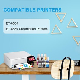 CoYlBod 18x70ML Sublimation Ink Refillable for Epson ET-8550 ET-8500 Wide-Format Supertank Printers for Heat Transfer (6 Color, BK,PB,C,M,Y,GR)