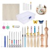 35 Piece Punch Needle Set Wooden Handle Punch Needle Adjustable
