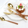 Golden Silverware Set, 24 Piece Flatware Cutlery Set for 6