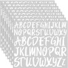 TaoBary 416 Pcs White Letter Stickers, 8 Sheets Cursive Alphabet
