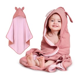 Baby Bath Towel with Hood Hooded Towels Children Boys Girls 85 x 85 cm