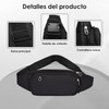 Riñonera Deportiva Impermeable, Multifuncional con Cremallera(Negro)