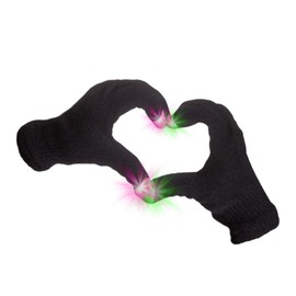 Fun Central R94 LED Light up Rave Gloves The Best Glow in the Dark Raving Gloves - Black