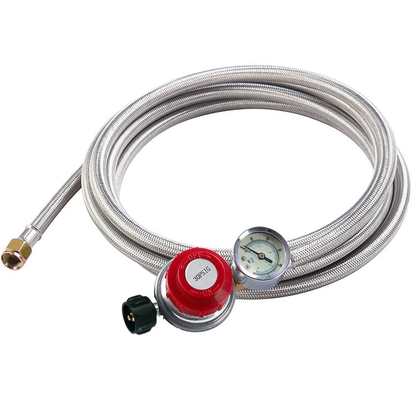 Unbranded High Pressure (0~30 PSI) Adjustable Propane Regulator with 12FT