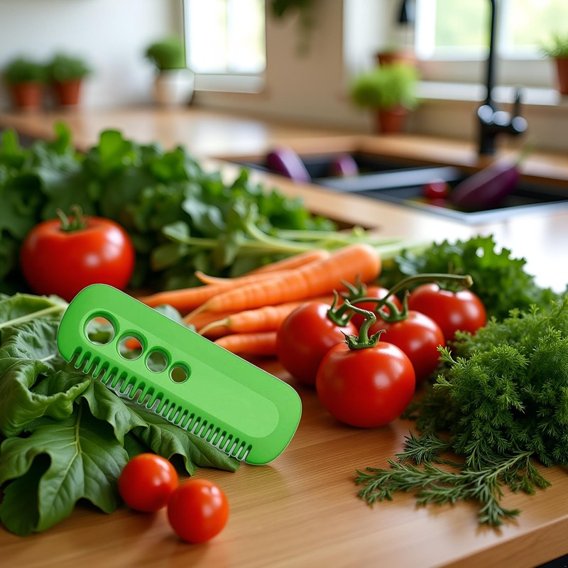 Green Leaf Herb Stripper,Vegetable Herb Eliminator Comb Kitchen Herb Leaf