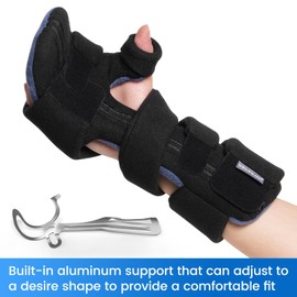 Velpeau Resting Hand Splint with Finger Separator Functional for Stroke Patient, Night Immobilizer Wrist Finger Brace for Muscle Atrophy Rehabilitation, Arthritis, Carpal Tunnel, Tendonitis (Right-S)