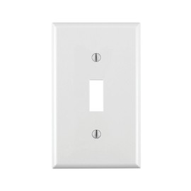 Leviton 1-Gang Toggle Device Switch Wallplate, Standard Size, Thermoplastic Nylon, Device Mount, 80701-W, White
