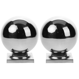 HOMSFOU 2pcs Stainless Steel Guardrail Post Cover Ball Durable Hand Railing Cap for Fences Gates Elegant Decorative Replacement Banister Balls Sturdy Easy Installation for Architectural Projects