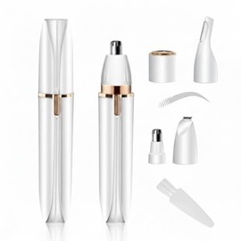 Depilador Facial Mujer 4 en 1 | Perfiladores De Rostro | Incluye Cabezal de Depilación, Nariz, Afeitado, Recortador de Cejas, Barbilla, Bikini y Axila