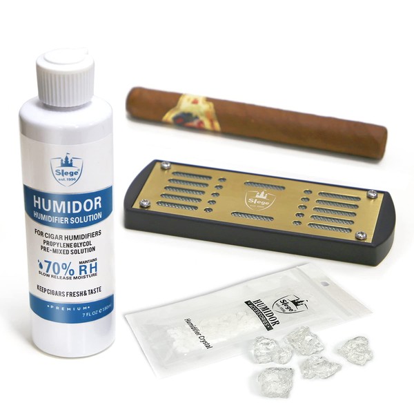 Cigar Humidor Solution & Humidifier KIT for Humidor Cigar Box, Includes Humidor Solution,Cigar Humidifier,Humidifier Crystal -DIY Upgrade/Remodel Humidifier,Portable Travel Kit Cigar Accessories