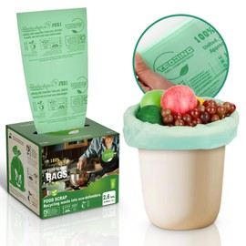 T.FORING Small Compost Bags 2.6 Gallon - 80 Count 0.8 Mil Thick Compostable Trash Bags for Countertop Bin, ASTM D6400, US BPI, CMA and Europe OK compost HOME Certified