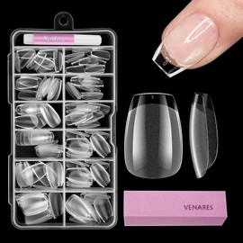 Venares Extra Short Nail Tips, 120 Pieces, 12 Sizes, Full Coverage, XS Short Nail Tips, Soft Gel Tips, Pre-Polished Artificial Nails, Short