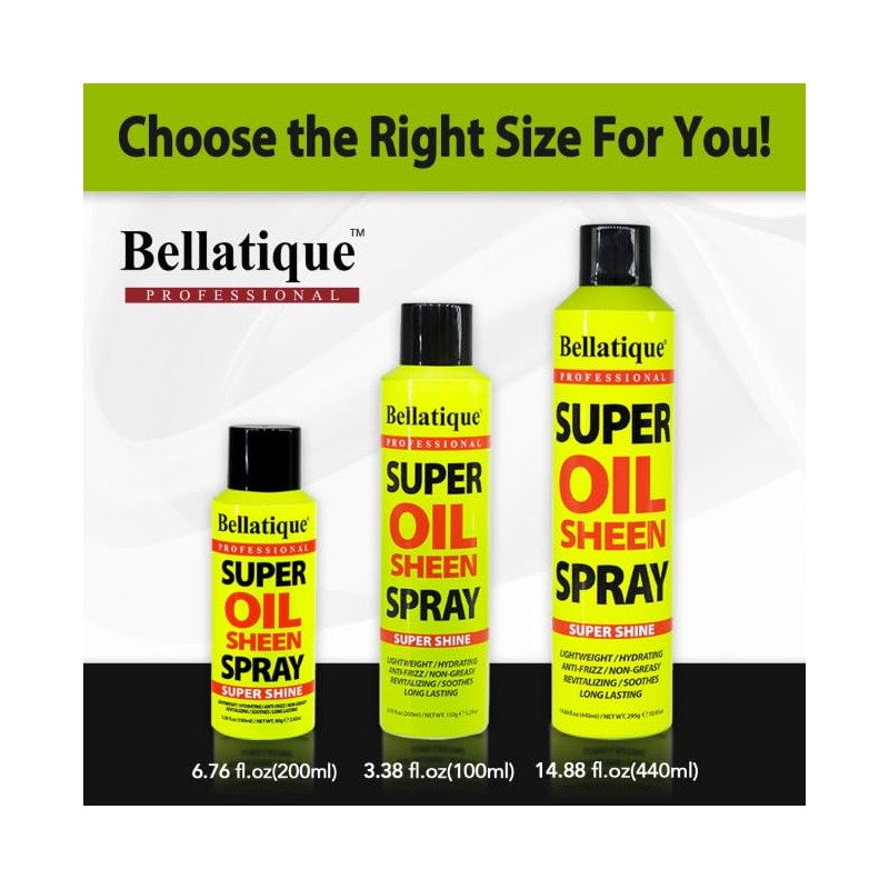 BELLATIQUE Super Oil Sheen Spray (6.76 oz) - Super Shine.