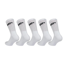Caterpillar Performance Socks 5 Pairs Mens Premium Cotton Yarn Terry Insole & Instep Reinforced Toe & Heel Socks, White