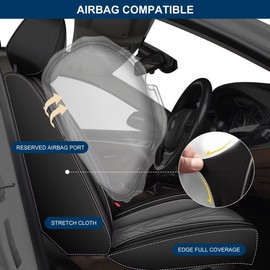 DISUTOGO Car Seat Cover Fit for Toyota Camry 2007-2025 Waterproof Faux Leather Seat Protector Vehicle Cushion Covers Compatible Airbag Full Set 5 Seats Black&Gray