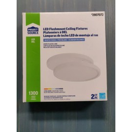 Project Source LED Flush Mount Ceiling Fixture 2PC Adjustable 13" White Finish