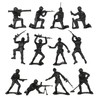 TimMee Plastic Army Men - Black 48pc Toy Soldier Figures