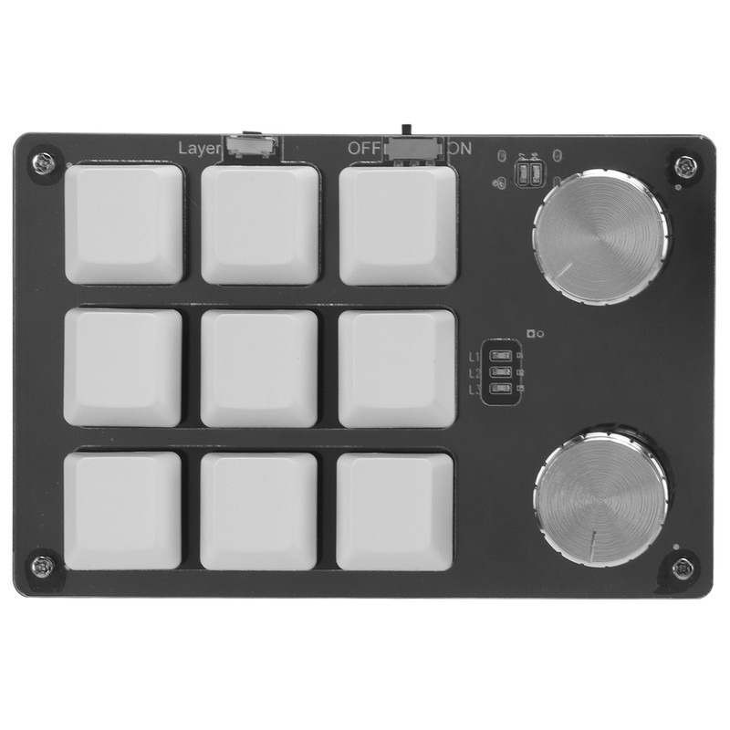 Wireless Programmable Shortcut Keyboard USB Bluetooth Dual Mode 9 Keys