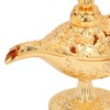 Gold Magic Genie Lamp Embossed Flowers Hollow Zinc Alloy Vintage