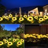 2Pcs Sunflower Solar Lights IP65 Waterproof Low Power Consumption LED