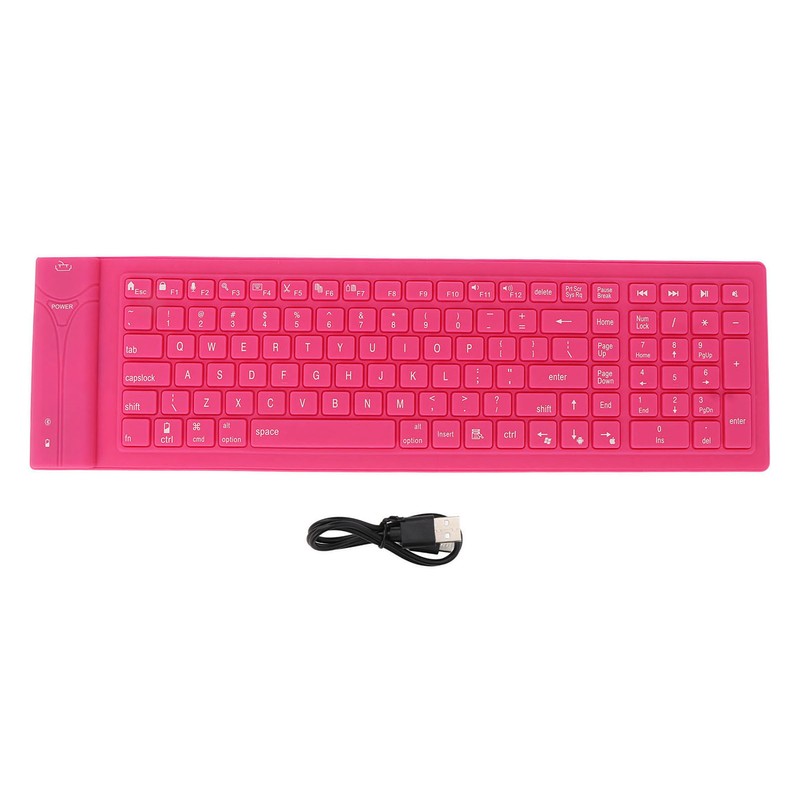 Foldable Silicone Keyboard 108 Keys Waterproof Full Sealing Design Mute