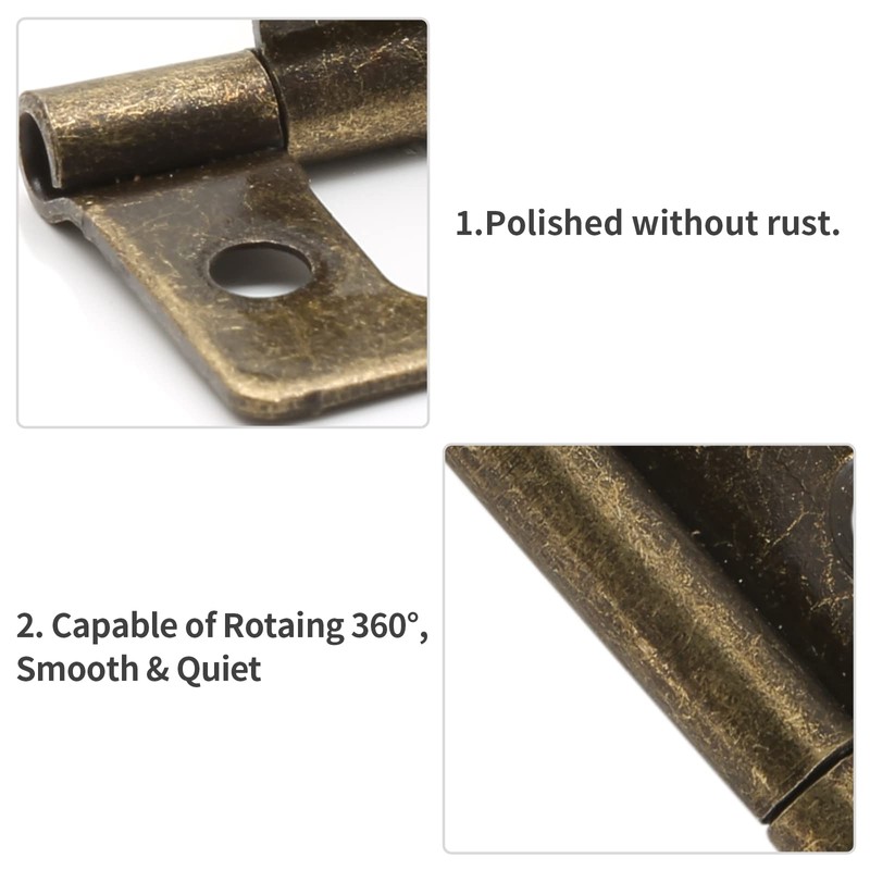 Litoexpe 6 Pcs Non-Mortise Door Hinges, 2 x 0.9 Inch