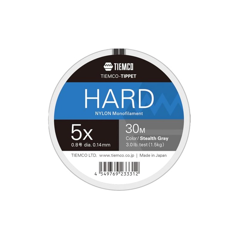 TIEMCO Hard Tippet 5X 30m Stealth Gray