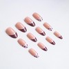 MERVF Almond Press on Nails Medium Fake Nails Wine Red
