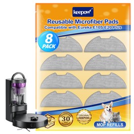 KEEPOW Mop Pads Accessories for Eureka E10s E20 Plus Robotic Robot Vacuum Cleaner Microfiber Mop Pads Cleaning Cloth, E10s Mop Pad Washable Reusable Replacement Part, 8 Pack